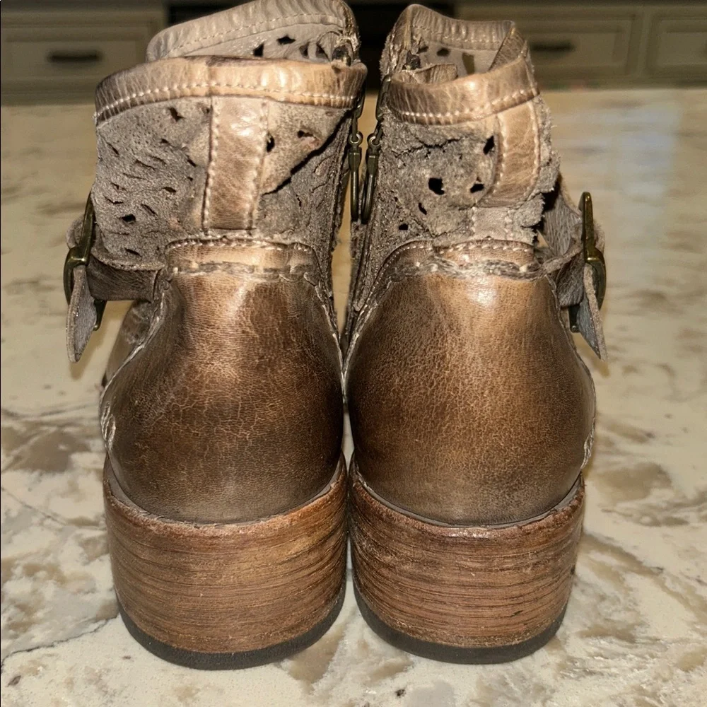 BED STU "HEATHER" DISTRESSED ANKLE SIDE ZIP BOOTS SIZE 8.5 - Picture 4 of 10